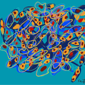 Aqua Floating Cloud Face by Kenneth Wilan