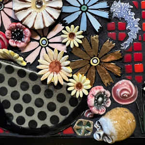 Flowers with Memento Mori by Carol Stirton-Broad  Image: detail FLOWERS WITH MEMENTO MORI