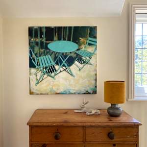 A table and two chairs by Camilla Dowse 