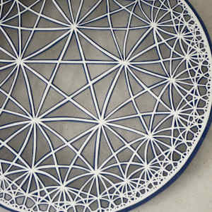 Poincare disk in Blue & White by Ruth Becker 