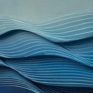 Indigo Waves (plywood) by Ruth Becker 