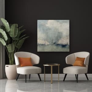 Neutral green, gray, white, uplifting, On a Spring Day, 2023, by Juanita 