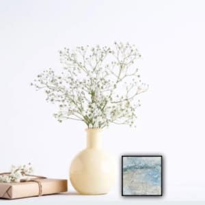 6-The rocky shore, From the 25 Days of Minus portfolio, Acrylic on panel, 6 x 6 inches, Framed  Image: The rocky shore insitu 