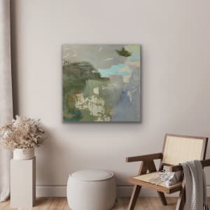 Mystique 3, 2019, mauve, green, blue, white. Nature inspired cliffs by the sea by Juanita 