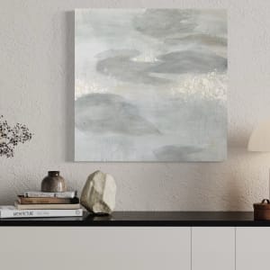 The Pond in February 2, From the Nature’s Botanics Portfolio, 2023, Acrylic on canvas, 24 x 24 inches. by Juanita 