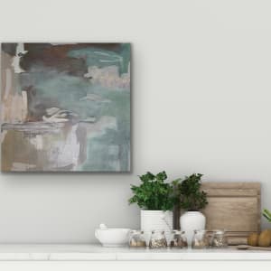 Bay Area 6, neutral green, abstract, water abstract by Juanita 