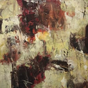 Limitations 1, red and neutral abstract expressionism by Juanita
