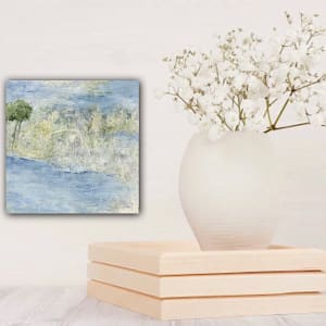 Lessons from the Olive Tree 5: Nurture, From the 25 Days of Minis Portfolio, 2023, Acrylic on panel, 8 x 8 inches by Juanita 