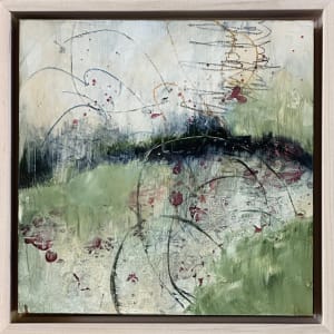 Windy Day, Acrylic on panel, 8 x 8 inches, Framed-9.5 x 9.5 inches by Juanita 