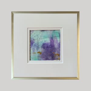 9-Mini Art 44, 2023, Acrylic on paper, 4 x 4 inches, dbl matted and framed to 8 x 8 inches by Juanita 