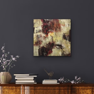 Limitations 1, red and neutral abstract expressionism by Juanita 