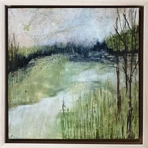 December 1, Juanita Bellavance, Scenic River, From the 25 Days of Minis Portfolio, 2022, Acrylic on panel, 8 x 8 inches, Framed-9.5 x 9.5 inches by Juanita 