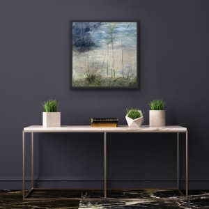 3-Caught up in grasses 3, From the Chestatee River portfolio, 2021, Acrylic on canvas, 12 x 12 inches. Framed by Juanita 