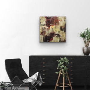 Limitations 1, red and neutral abstract expressionism by Juanita 