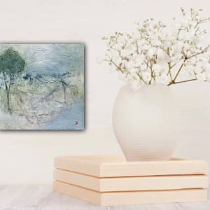 Lessons from the Olive Tree 3: Standing Tall, From the 25 Days of Minis Portfolio, 2023, Acrylic on panel, 8 x 8 inches by Juanita 
