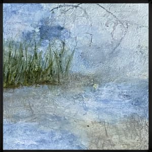 Juanita Bellavance, The ever-present grasses, From the 25 Days of Minis portfolio, 2021, Acrylic on panel, 6 x 6 inches, Framed  Image: Juanita Bellavance, The ever-present grasses, From the 25 Days of Minis portfolio, 2021, Acrylic on panel, 6 x 6 inches, Framed