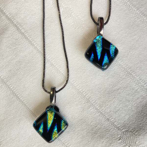 Fused glass pendant #51 by Shayna Heller 