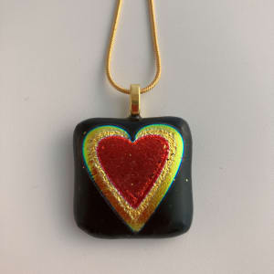 Fused glass pendant #241 by Shayna Heller 