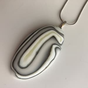Fused glass pendant - The Maze #254 by Shayna Heller 