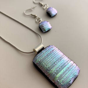 Fused Glass Earrings #140 by Shayna Heller  Image: Great match to pendant #1793