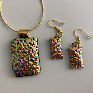 Fused Glass Earrings #141 by Shayna Heller  Image: A great match to pendant #1794