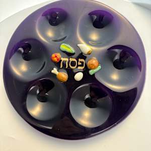 Seder Plate -  purple by Shayna Heller 