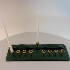 Menorah - Glittery Green by Shayna Heller 