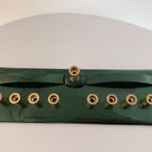 Menorah - Glittery Green by Shayna Heller 