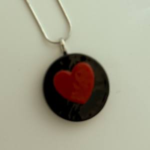 Fused glass pendant #298 by Shayna Heller, Image 1.
