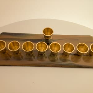 Menorah- wide cup by Shayna Heller 