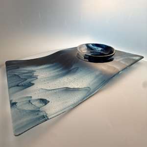 Sloped Serving Tray with 6" Dipping Bowl by Shayna Heller, Image 3.