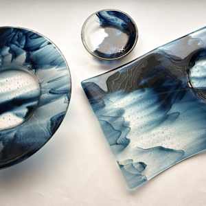 Sloped Serving Tray with 6" Dipping Bowl by Shayna Heller, Image 2.