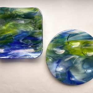 River Flow - Rounded Square Serving Dish by Shayna Heller, Image 3.