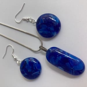 Fused Glass Earrings #87 by Shayna Heller 