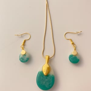 Pendant and earring set. #37 by Shayna Heller 