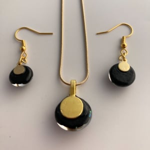 Pendant and earring set. #39 by Shayna Heller 