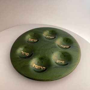 Seder Plate - Aventurine Green by Shayna Heller 