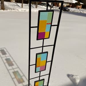 Rainbow Geometric Trellis by Shayna Heller, Image 1.