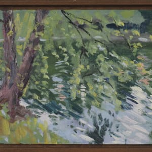 River Birch along Chickasaw Gardens Lake by Matthew Lee  Image: Framed in simple wood float frame, 1.5" deep.