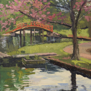 The Red Bridge Beyond- Memphis Botanic Garden by Matthew Lee