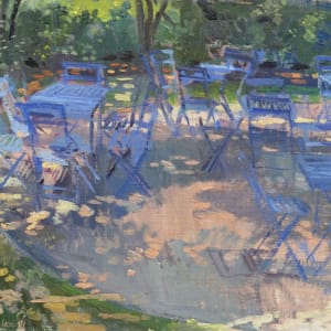 Blue Chairs at the Dixon Gardens by Matthew Lee 