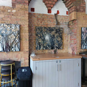 6) paintings at Mad Squirrel bar by Robin Eckardt 