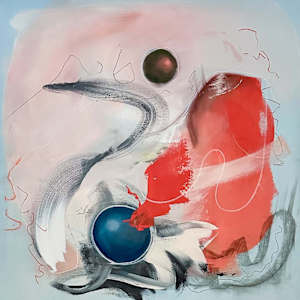 Orbital Room / Pre-Body Interface by Maria Lankina  Image: Original painting used in a prompt inventory # AMPC2022002 EROS GRADIENT 