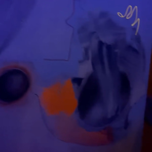 Eros Gradient by Maria Lankina  Image: Artwork detail in uv light with UV light reactive paint 