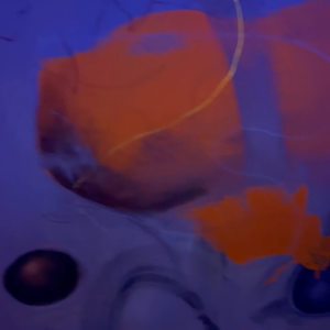 Eros Gradient by Maria Lankina  Image: Artwork detail in uv light with UV light reactive paint 