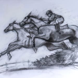 Charcoal Study for a Steeplechase Painting #2