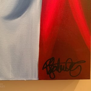 Goalie's Mask: red, white & Dryden (The Goalies Mask Painting) by Brandy Saturley 