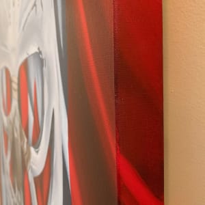 Goalie's Mask: red, white & Dryden (The Goalies Mask Painting) by Brandy Saturley 