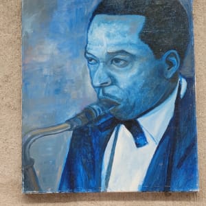 Sax Man in Blue by Joe Roache 
