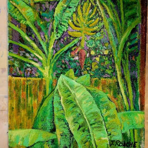Banana Tree by Joe Roache  Image: Banana Tree painting in my studio.